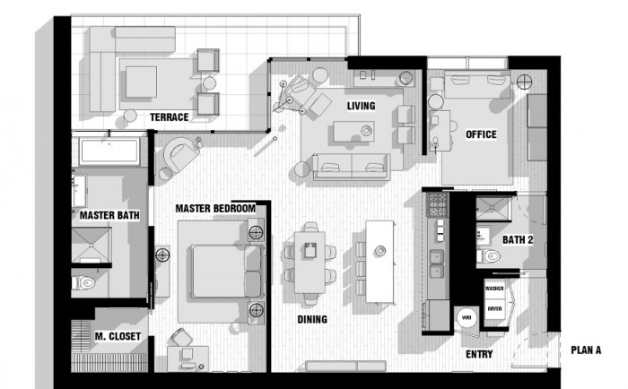 single male loft floor plan
