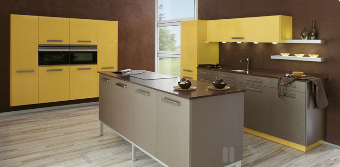 yellow modern kitchen