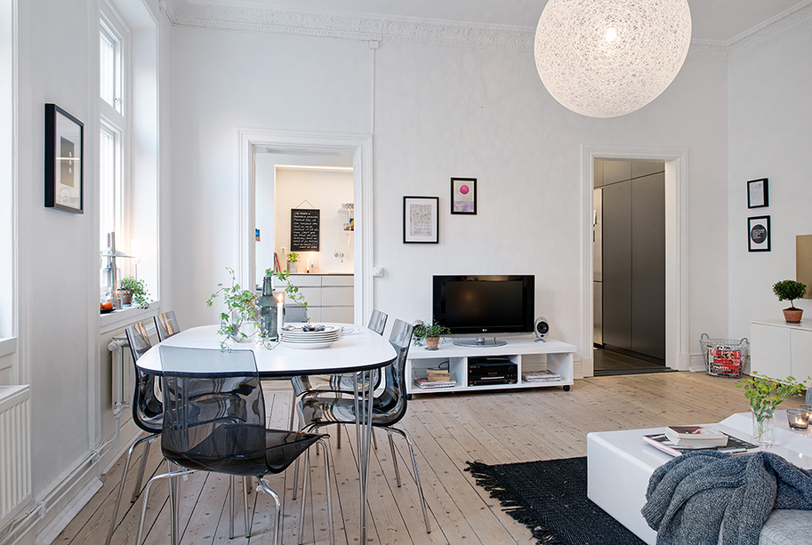 Swedish Apartment Boasts Exciting Mix of Old and New