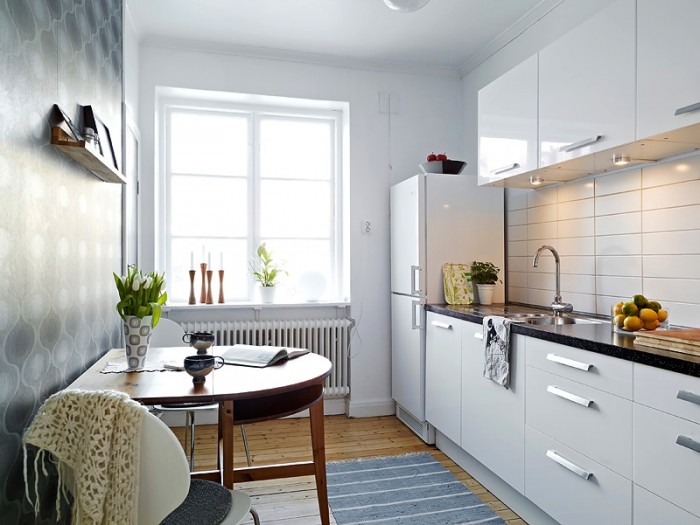 white small apartment kitchen