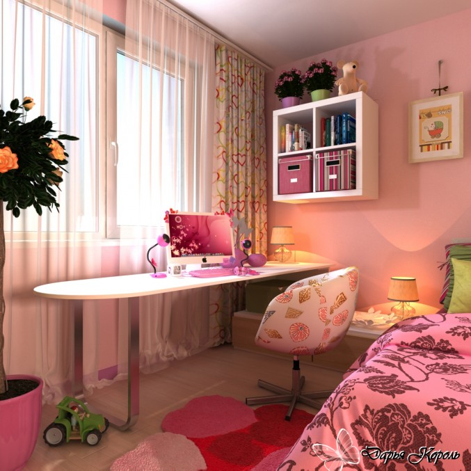 The designer of this young girl's bedroom created a space that can be enjoyed through the teen years.