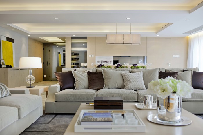 subtle mulberry and cream accessorized modern living steve leung