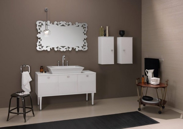 Bruna Rapisarda taupe and silver theme bathroom