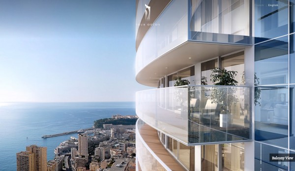 Monaco Penthouse- glass balconies with ocean views