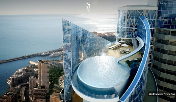 Monaco Penthouse- outdoor rooftop infinity pool with ocean views