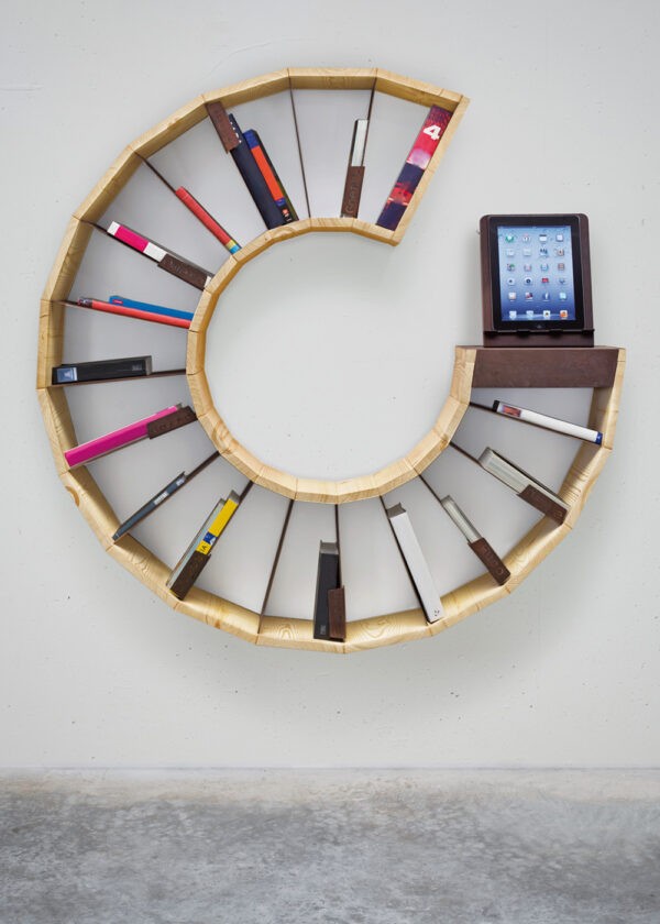 Sara Bergando circular segments book shelving