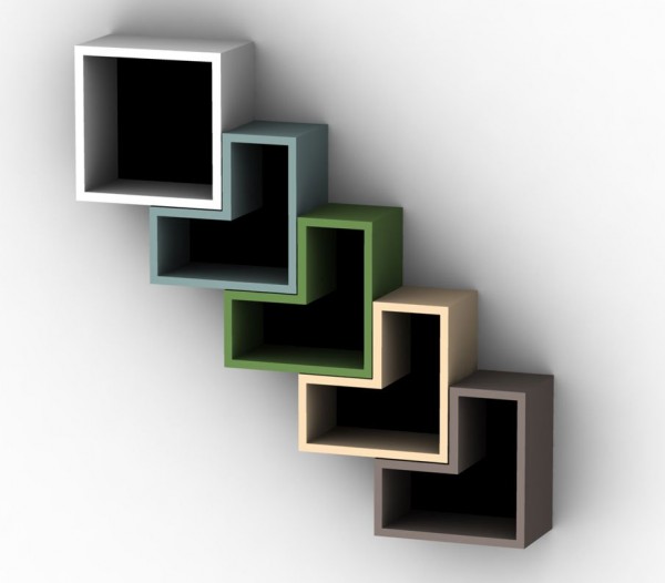 Solovyoc Designs- Pinta book shelves diagonal