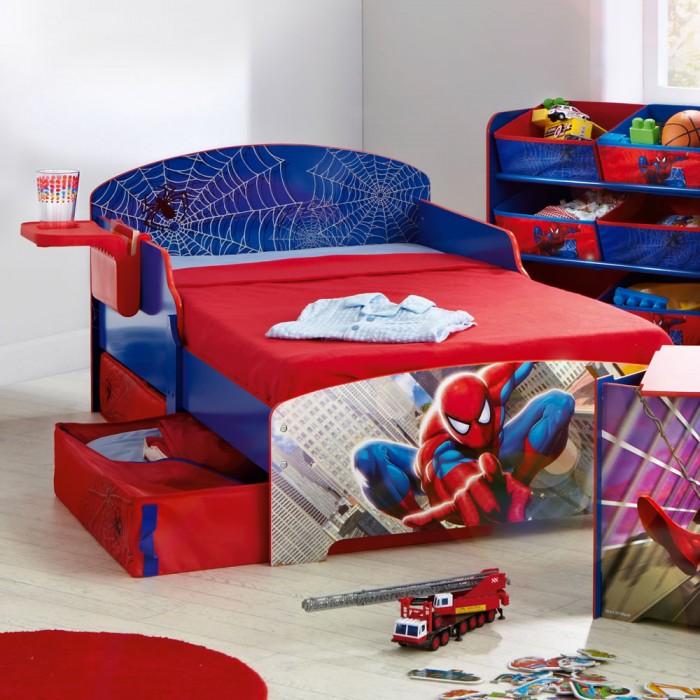 boys room spiderman theme bed