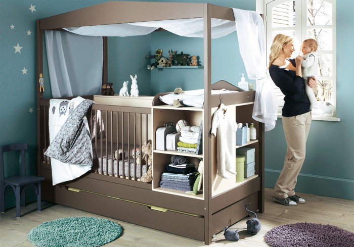 compact cot and change unit baby boys nursery