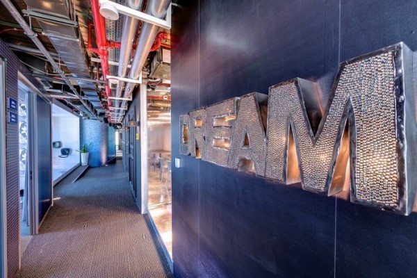 A glitzy backlit sign "Dream" certainly conveys what these Google offices are all about.