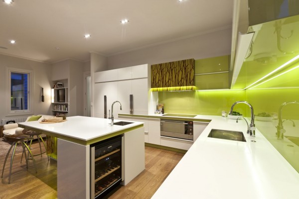 green and white modern kitchen 2