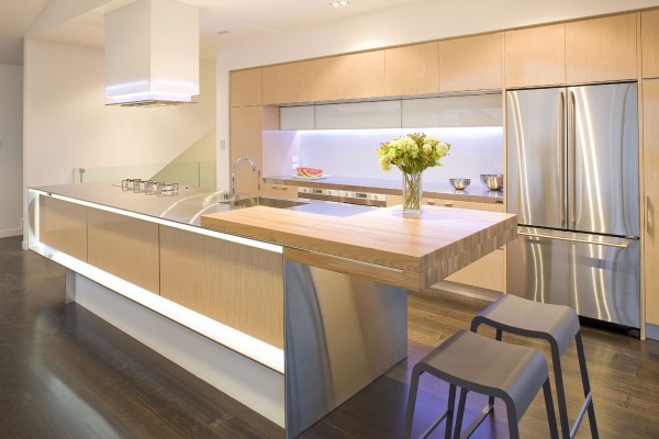 natural wood modern kitchen