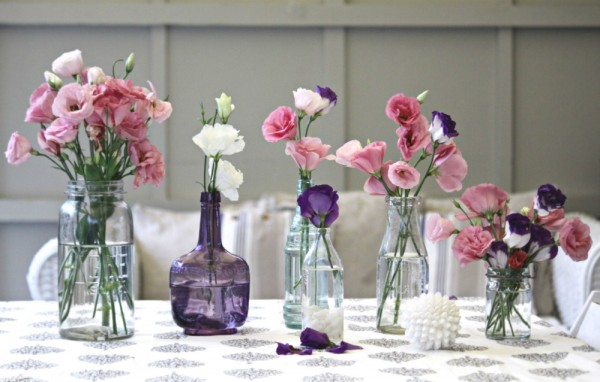 recycled bottle jar collection lisianthus