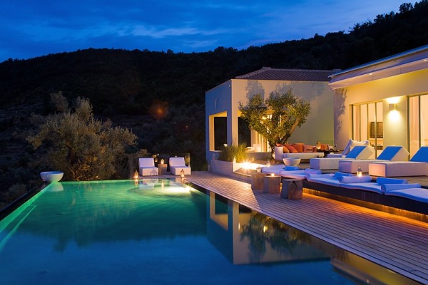 With room to sleep 10 guests, Villa Eudokia consists of three separate holiday villas in one complex overlooking Ionian Sea and encompassing its own private beach.