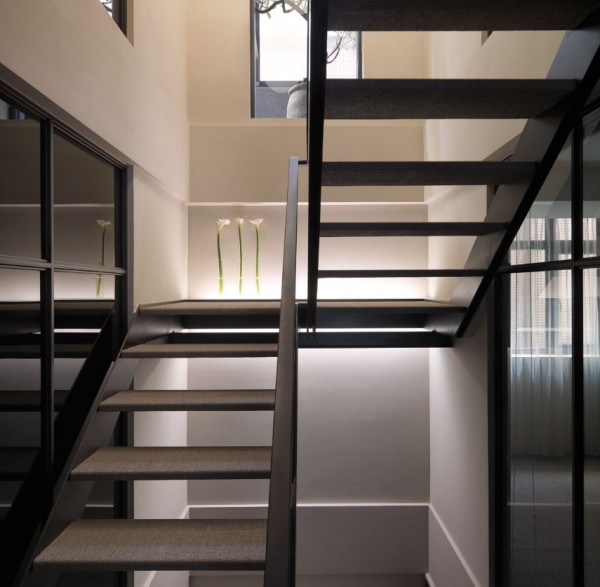 white modern staircase