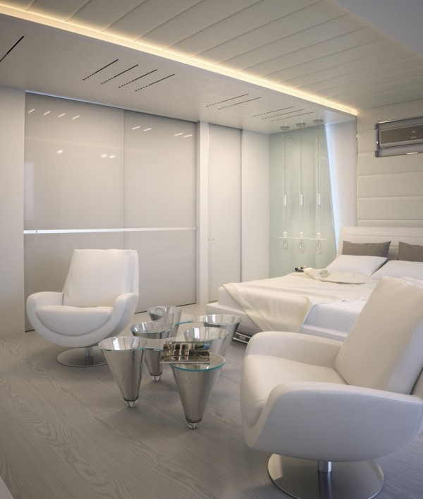 Alexander Lysak Visualization- Bedroom white sitting area with metallic accents