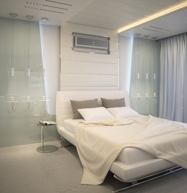 Alexander Lysak Visualization- Bedroom white with metallic accents