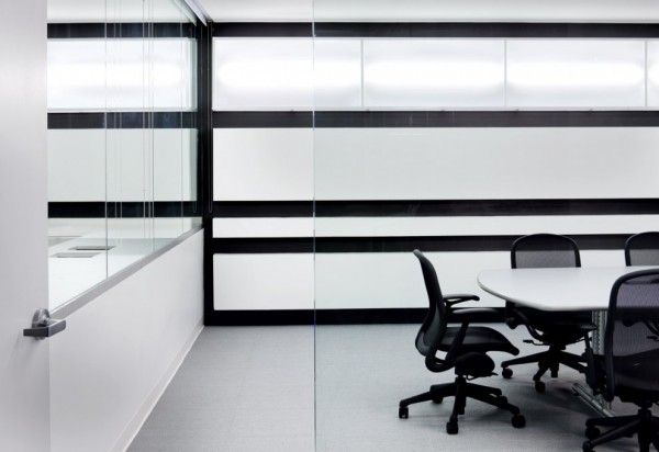Kayak Startup Tech Office- monochrome meeting room glass wall