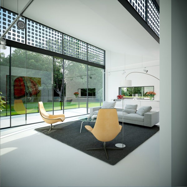 living room floor to ceiling glass wondows