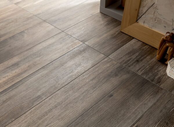 medium wooden floor tiles closeup