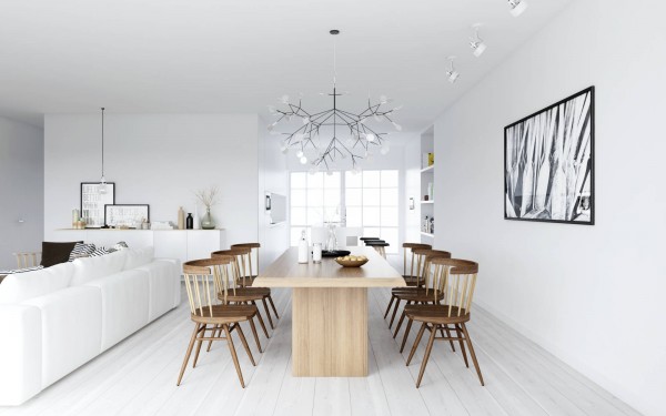 ATDesign- Nordic style dining in monochrome and wood
