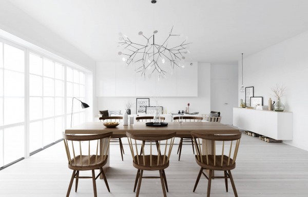 ATDesign- wooden dining in monochrome nordic living