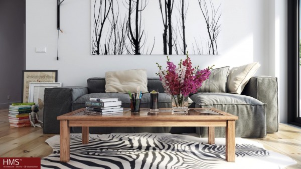 Hoang Minh- Nordic style lounge with wintery print
