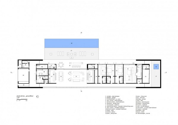 Marcio Kogan's Casa Lee Concrete House- plans