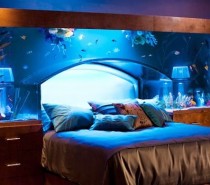 However, if an underwater vacation is just not enough, perhaps this aquarium bed head will satiate any underwater fantasies.