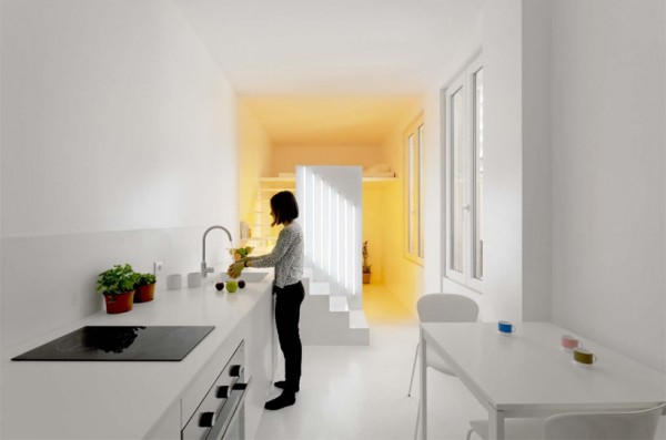 This view shows just how tiny the overall living space is at a mere 65 sq feet (20 sq meters).