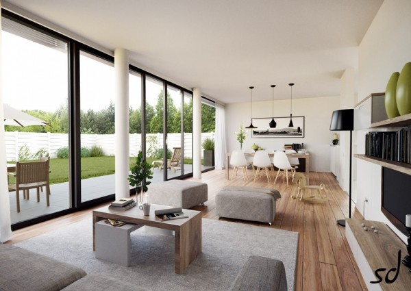 living with floor to ceiling windows