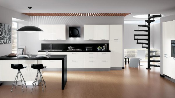 black accent color kitchen