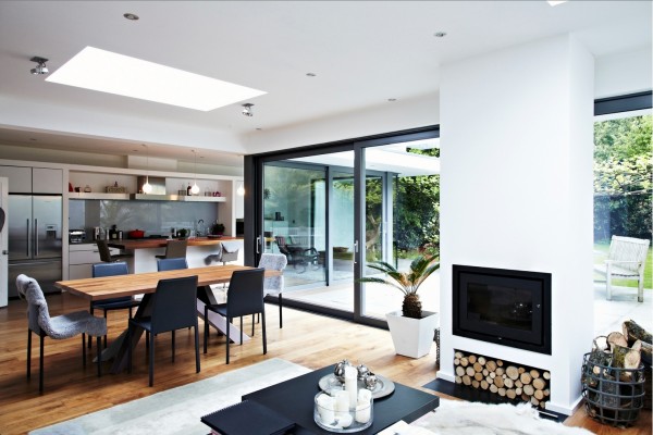 glass extension dining area