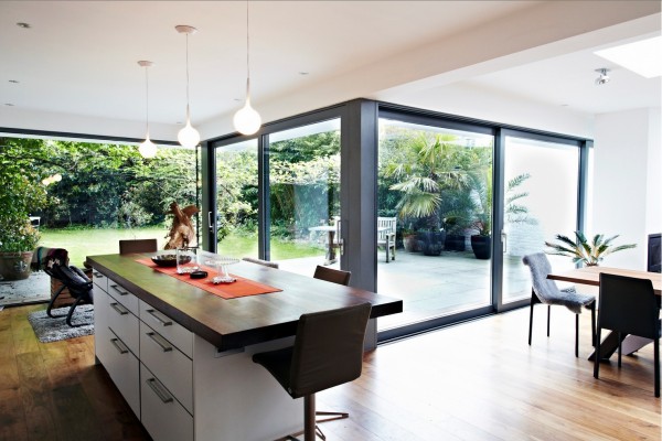 glass extension kitchen space