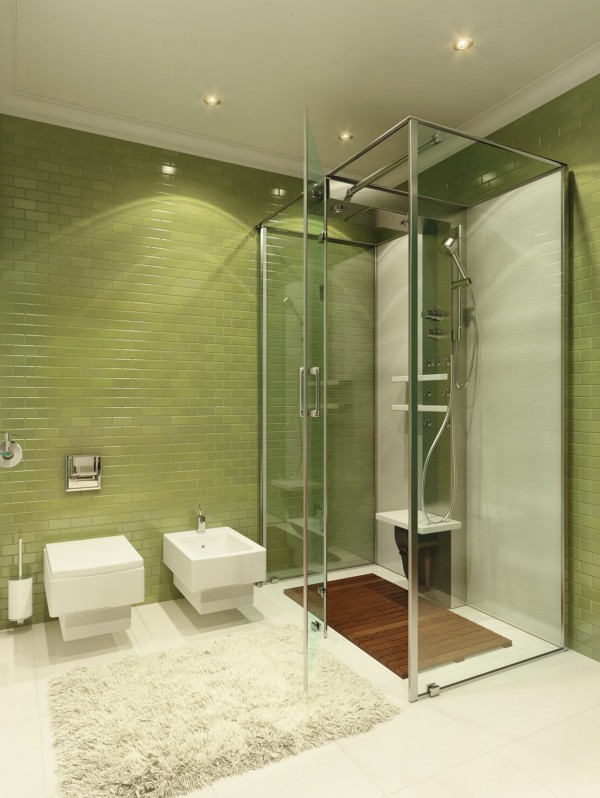 green tile bathroom