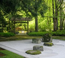 Japanese rock sand garden