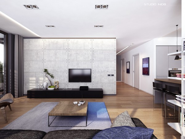 linear design living space