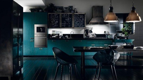 modern turquoise kitchen design