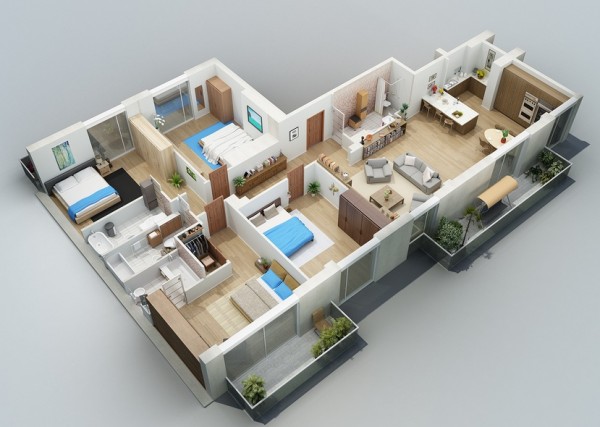 one floor home layout