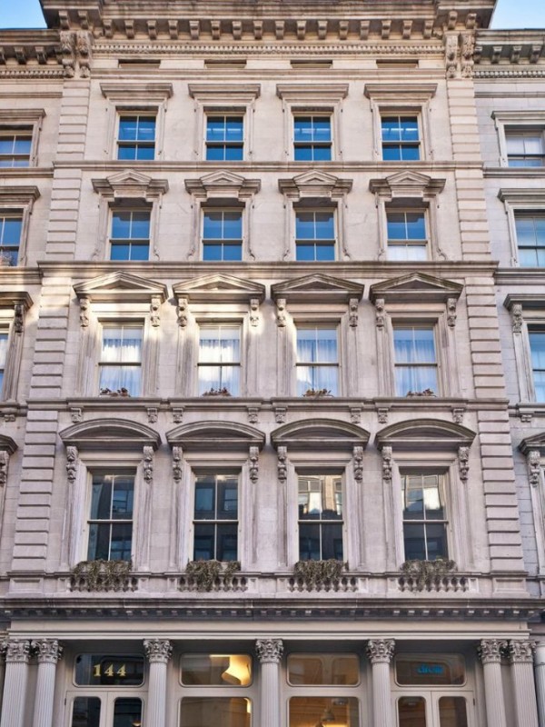 The limestone exterior is of classic New York architecture and style.