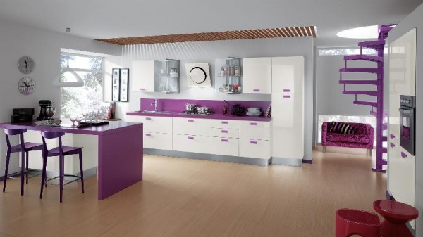 purple kitchen accent color