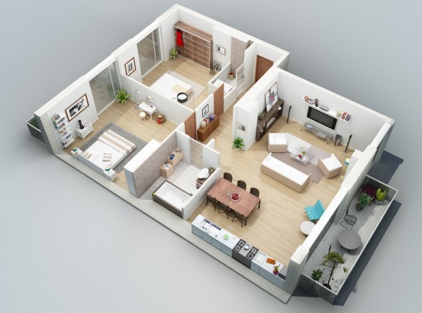 two bedroom and balcony apartment
