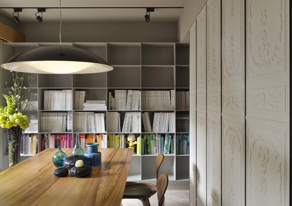 modern built in shelving