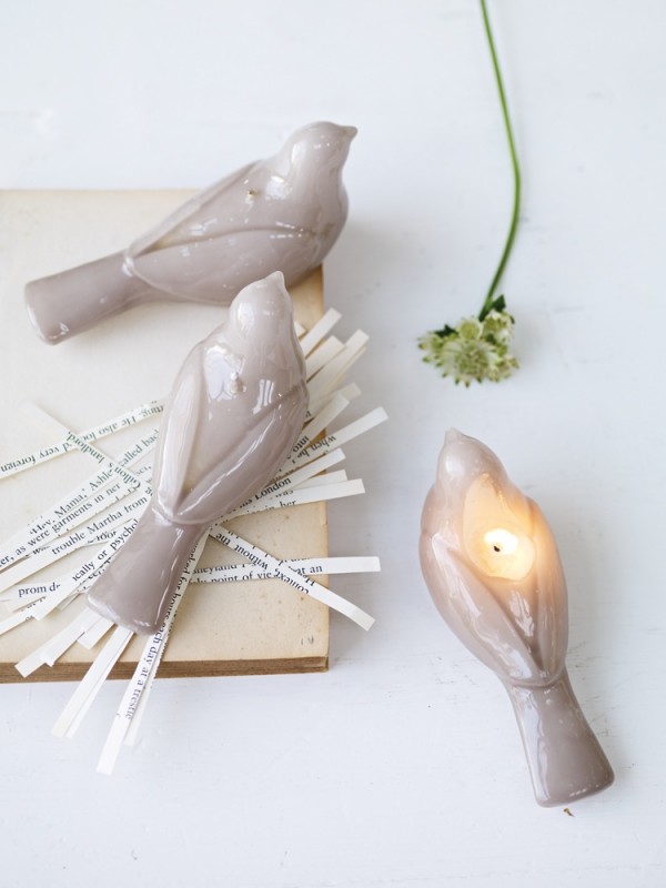 Rounding out the list are these self-sacrificing bird candles. Light the wick on its back for soft, beautiful light without losing the bird shape.