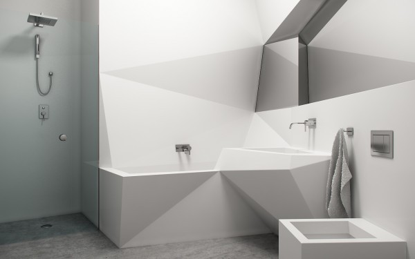 angled bathroom