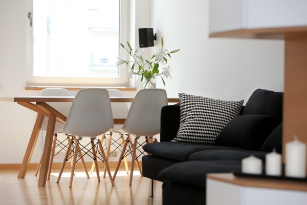 pretty white dining room