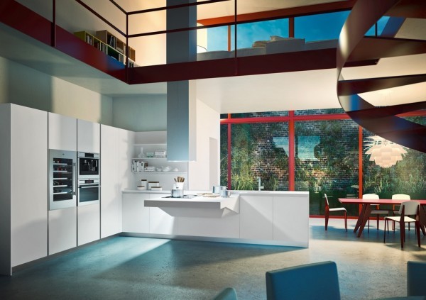 two story kitchen 600x423 Chia sẻ cách tân trong thiết kế nhà bếp hiện đại theo phong cách Italia