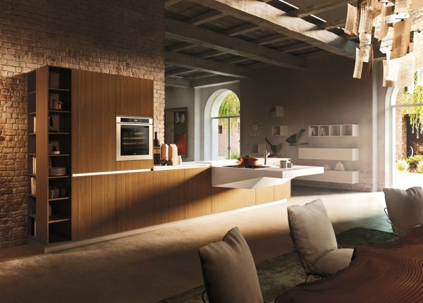 urban loft kitchen 600x430 Chia sẻ cách tân trong thiết kế nhà bếp hiện đại theo phong cách Italia