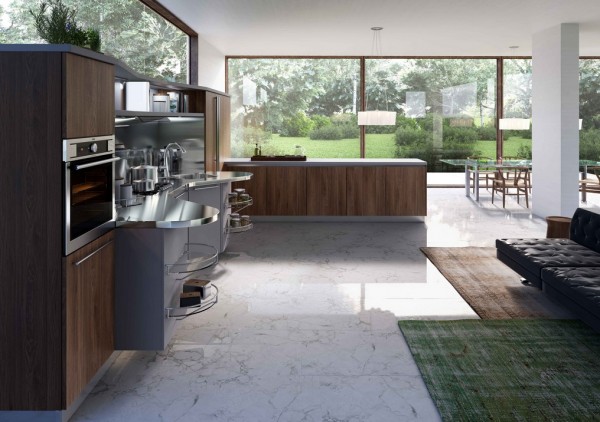 white marble floor 600x422 Chia sẻ cách tân trong thiết kế nhà bếp hiện đại theo phong cách Italia
