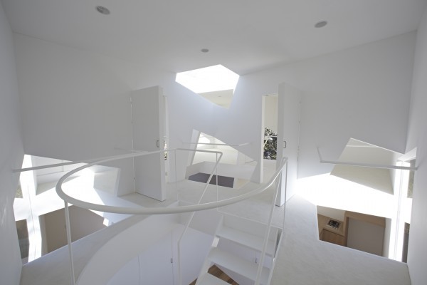 white staircase